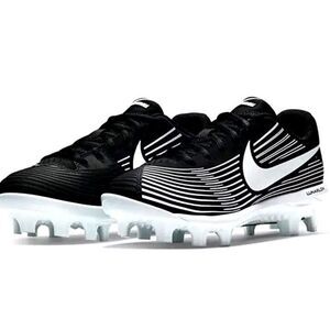 NWOB Nike Lunarlon Black & White Softball Molded Cleats AO7918-002 Shoes Size 7